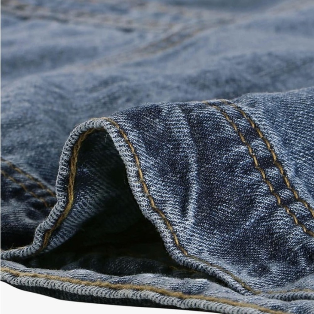 Agnes Orinda Plus Size Fashion Outerwear Long Sleeve Button Denim Jacket, Blue - Picture 5 of 9